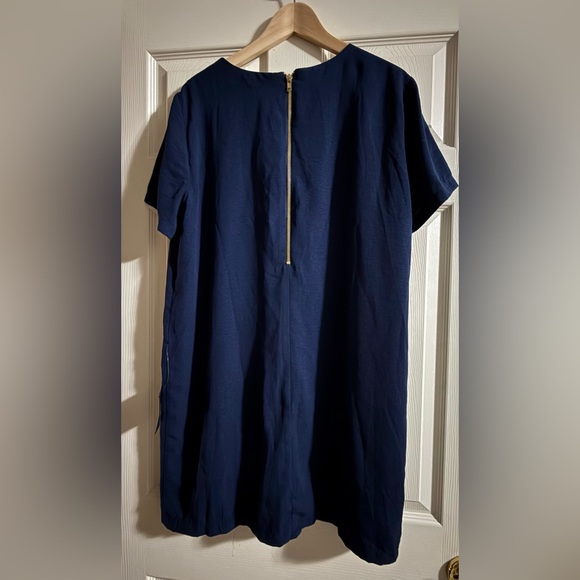 NWT Sz XL Lulus Dress Women’s shift and shout chiffon short sleeve mini Navy - Picture 4 of 7